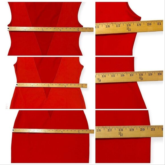Victor Glemaud Cap Sleeve Bodycon Mini Dress, Red, Size XL, New with tag - Picture 15 of 16